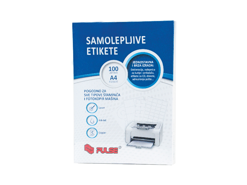 SAMOLEPLJIVE ETIKETE PULSE 38x21,2 65/1 100lista