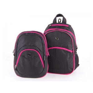 RUKSAK PULSE 2U1 TEENS PINK BLACK DOT